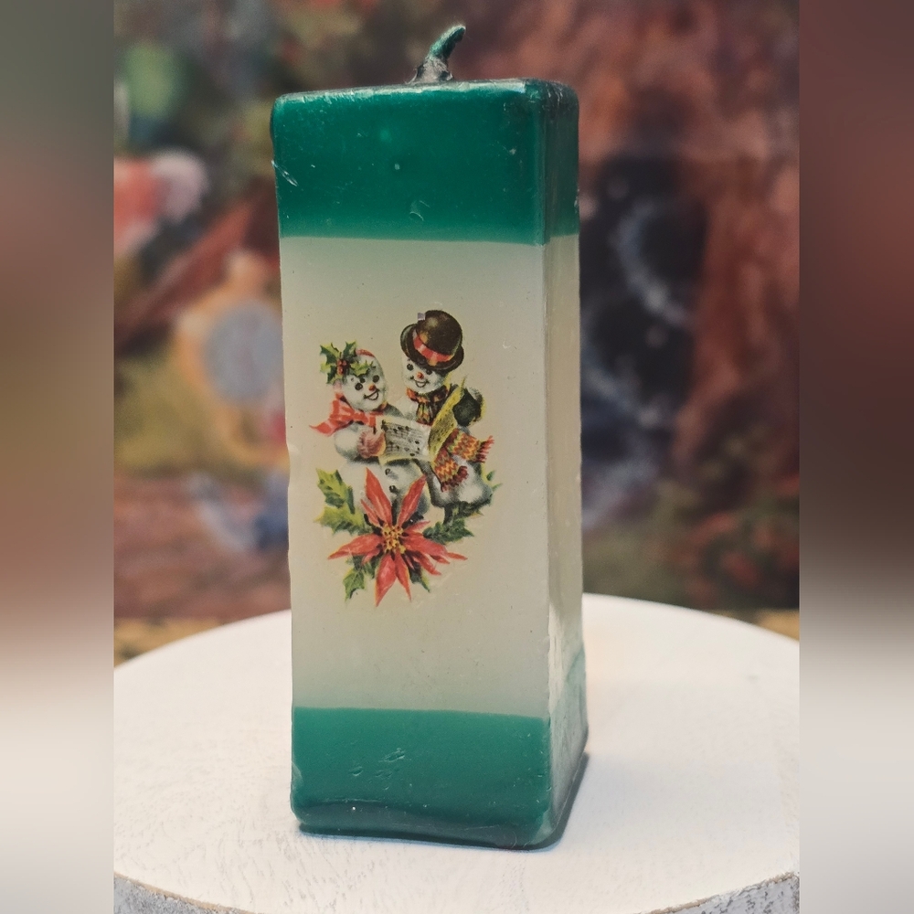 Vintage Small Snowman Candle Damaged [ Read Details ]